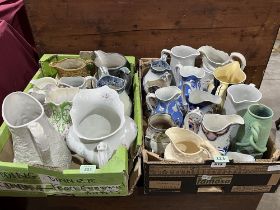 A collection of 19th century and later ceramic jugs.