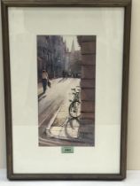 KEITH NOBLE A.R.S.M.A; BRITISH Bn. 1949. Ship Street, Oxford. Signed. Inscribed verso. Watercolour