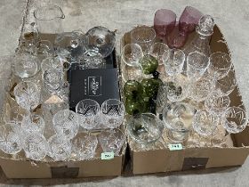 Two boxes of glassware.