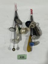 A collection of hatpins.