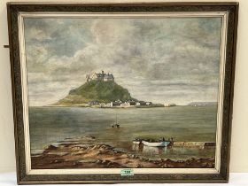 DAVID HILTON. BRITISH 20TH CENTURY. St Michael's Mount, Cornwall. Signed, dated '68 and inscribed