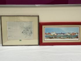 Two framed prints after Jane Neville and Ranzini.
