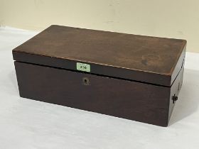 A 19th century mahogany writing slope 17½" wide.