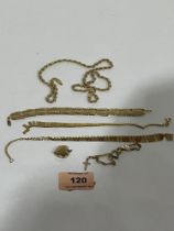 A quantity of miscellaneous 9ct jewellery. 23g.