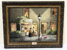 DEBORAH JONES. BRITISH 1921-2012. A Victorian florists. Signed. Oil on board 11½" x 15½".