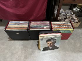 A collection of L.P. records.