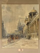 FRITZ ALTHAUS BRITISH. 1863-1962. An Oxford street scene. Signed and dated Dec.1888. Watercolour