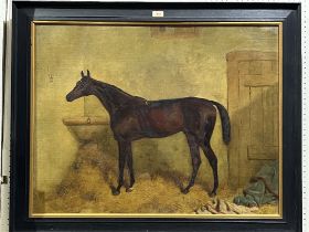 HARRY HALL. BRITISH 1814-1882. An equestrain portrait of Captain Jonathan Peel's racehorse in a