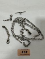 A silver watch chain. (A.F.) 2oz 4dwts.