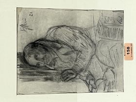 ENGLISH SCHOOL. 20TH CENTURY. Figure study. Bears a signature "Kyffin", initials "KW" and date "