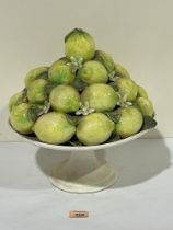 A Spanish Casa Pupo bowl of lemons ceramic table centre piece. 13" high.