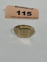 A 9ct signet ring. 4g.