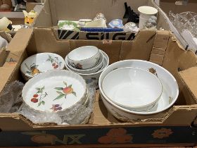 A box of Royal Worcester Evesham ceramics.
