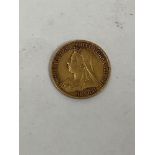 Gold Coin. A Victorian half sovereign. 1901.