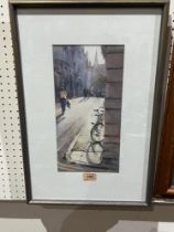 KEITH NOBLE A.R.S.M.A; BRITISH Bn. 1949. Ship Street, Oxford. Signed. inscribed verso. Watercolour