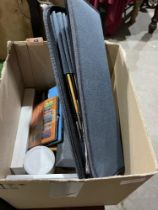 A box of artist's materials.