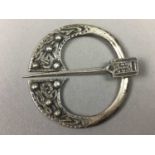 TWO SCOTTISH SILVER CELTIC PENANNULAR BROOCHES