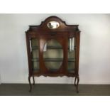 AN EDWARDIAN MAHOGANY DISPLAY CABINET