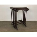 A NEST OF THREE MAHOGANY REGENCY STYLE TABLES