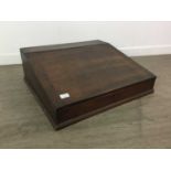 A MAHOGANY WRITING DESK AND A SIDE TABLE