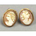 A PAIR OF CAMEO EARRINGS AND OTHERS