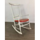 A WHITE PAINTED ROCKING CHAIR