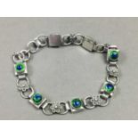 A CONTINENTAL 800 SILVER ENAMEL BRACELET