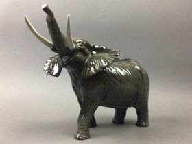 A BESWICK MODEL OF AN ELEPHANT AND OTHER ANIMAL FIGURES