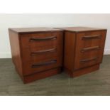 A PAIR OF TEAK BEDSIDE CHESTS