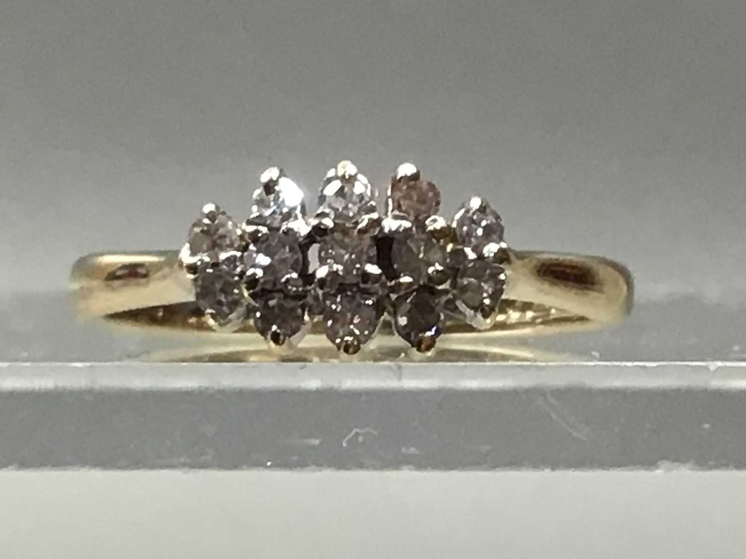 A DIAMOND CLUSTER RING