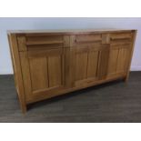 AN OAK SIDEBOARD AND HALL TABLE