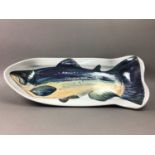 A LARGE FISH PAINTED AND MOULDED PLATTER