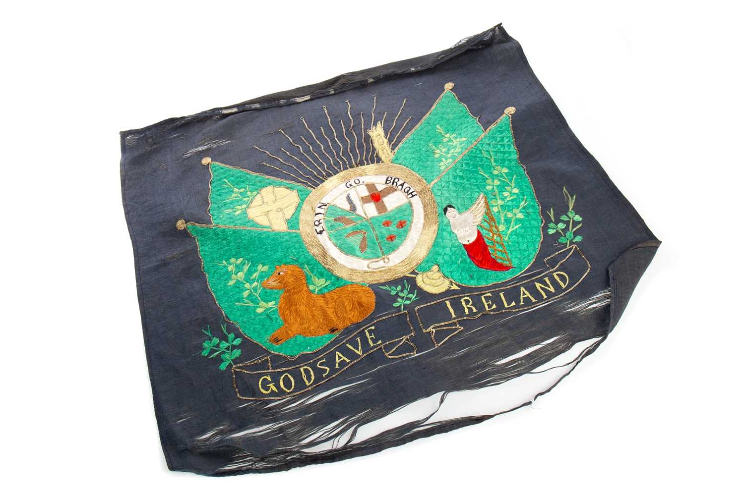 A 'GOD SAVE IRELAND' SILK EMBROIDERY