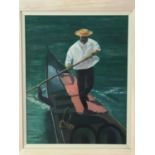 THE GONDOLIER, AN OIL BY E. BAKER