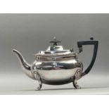 A WALKER & HALL SILVER PLATED FOUR PIECE TEA SERVICE AND OTHER PLATED ITEMS