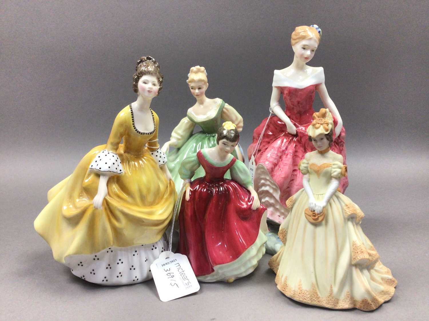 A LOT OF ROYAL DOULTON FIGURES AND A COALPORT FIGURE