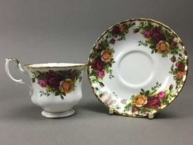 A ROYAL ALBERT 'OLD COUNTRY ROSES' CUP AND SAUCER AND OTHER ITEMS