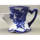 A BLUE AND WHITE SHAVING MUG