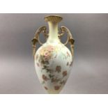 AN AUSTRIAN VASE AND A ROYAL WORCESTER VASE