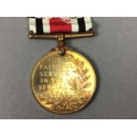THREE POLICE MEDALS, TRUNCHEON, BADGES AND PHOTOGRAPHS