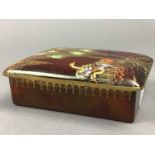 A CARLTON WARE ROUGE ROYALE TRINKET BOX AND COVER AND OTHERS