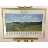 A SIGNED PRINT OF ST ANDREWS GOLF COURSE