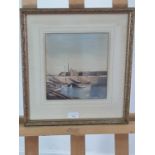 HARBOUR, A WATERCOLOUR BY CHARLES RENNIE DOWELL, ALONG WITH FOUR PRINTS