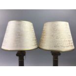 A PAIR OF TABLE LAMPS AND ANOTHER PAIR