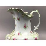 A LATE 19TH CENTURY ROYAL DOULTON EWER AND OTHER CERAMICS