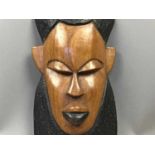 A LOT OF AFRICAN CARVED WOODEN BUSTS AND FIGURES