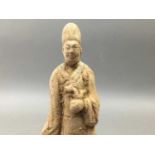 TANG STYLE FIGURE OF A SCHOLAR AND OTHER OBJECTS