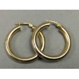 THREE PAIRS OF HOOP EARRINGS