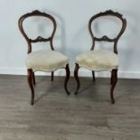 PAIR OF VICTORIAN BALLOON BACK DINING CHAIRS