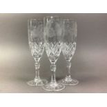 GROUP OF CRYSTAL GLASSES AND SILVER PLATED WARE